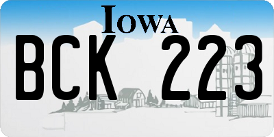 IA license plate BCK223