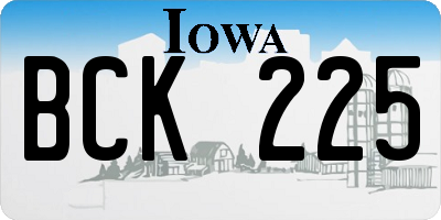 IA license plate BCK225