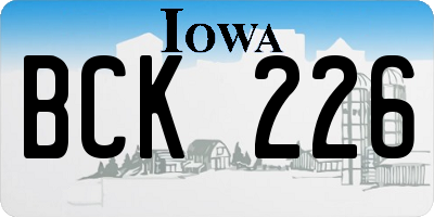 IA license plate BCK226