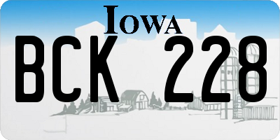 IA license plate BCK228