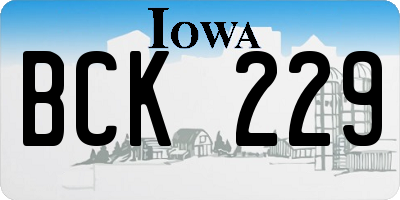 IA license plate BCK229