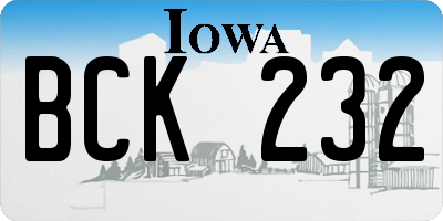IA license plate BCK232
