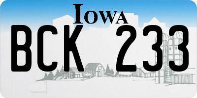 IA license plate BCK233