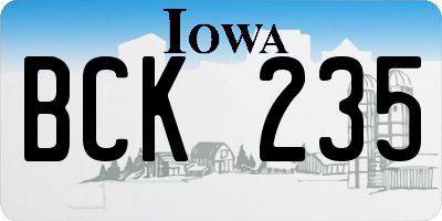 IA license plate BCK235
