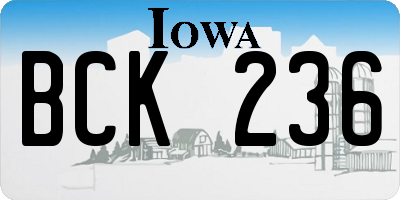IA license plate BCK236