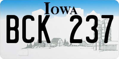 IA license plate BCK237