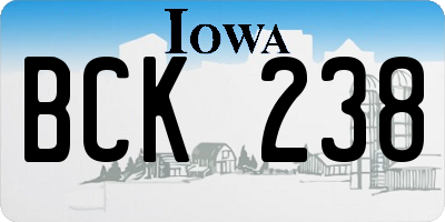 IA license plate BCK238