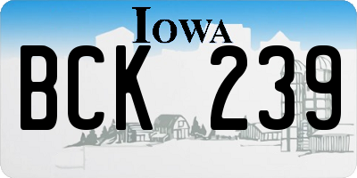 IA license plate BCK239