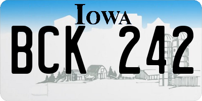 IA license plate BCK242