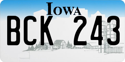 IA license plate BCK243