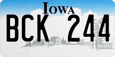 IA license plate BCK244