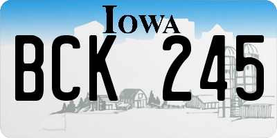 IA license plate BCK245