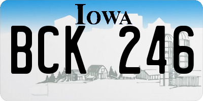 IA license plate BCK246