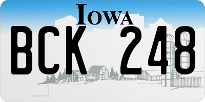 IA license plate BCK248