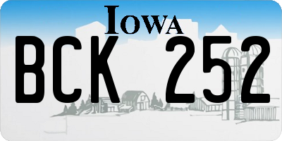IA license plate BCK252