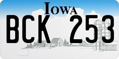 IA license plate BCK253