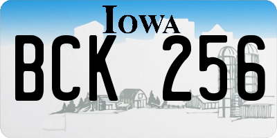 IA license plate BCK256