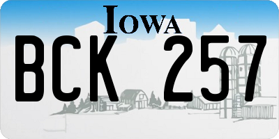 IA license plate BCK257