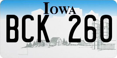IA license plate BCK260