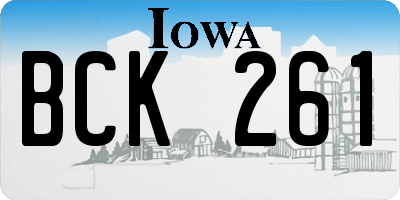 IA license plate BCK261