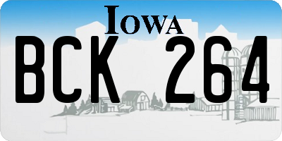 IA license plate BCK264
