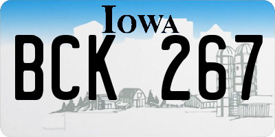 IA license plate BCK267