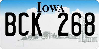 IA license plate BCK268