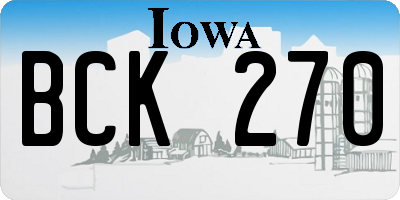 IA license plate BCK270