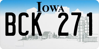 IA license plate BCK271