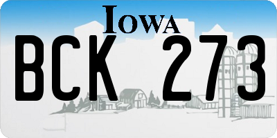 IA license plate BCK273
