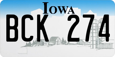 IA license plate BCK274