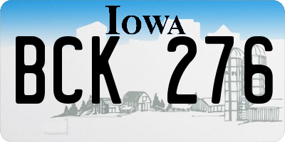 IA license plate BCK276