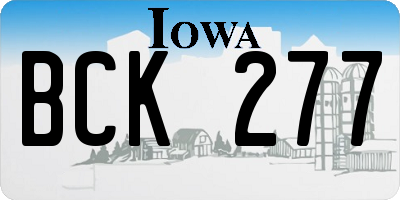 IA license plate BCK277