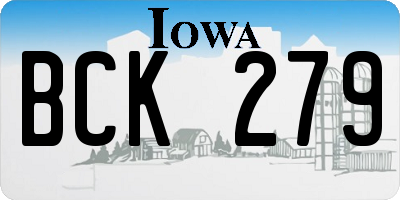 IA license plate BCK279