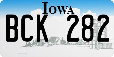 IA license plate BCK282