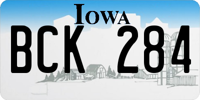 IA license plate BCK284