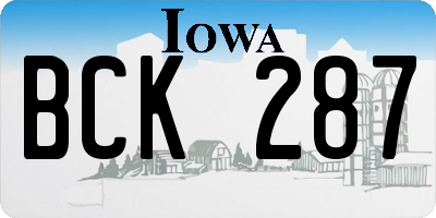 IA license plate BCK287