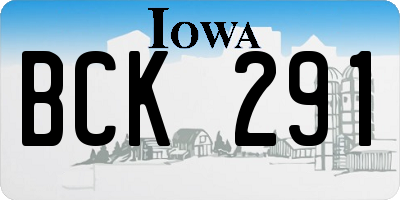 IA license plate BCK291