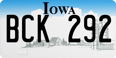 IA license plate BCK292
