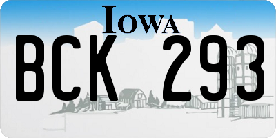 IA license plate BCK293