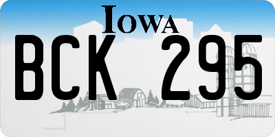 IA license plate BCK295