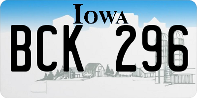 IA license plate BCK296