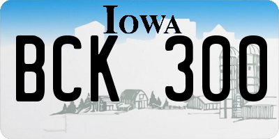 IA license plate BCK300
