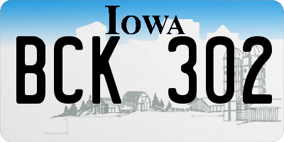 IA license plate BCK302