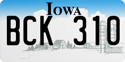 IA license plate BCK310