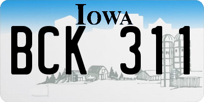 IA license plate BCK311