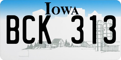 IA license plate BCK313