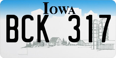IA license plate BCK317