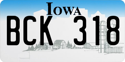 IA license plate BCK318