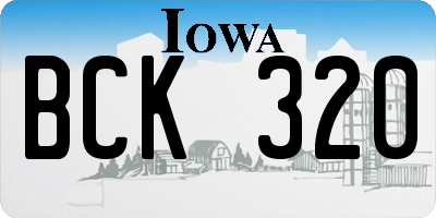 IA license plate BCK320